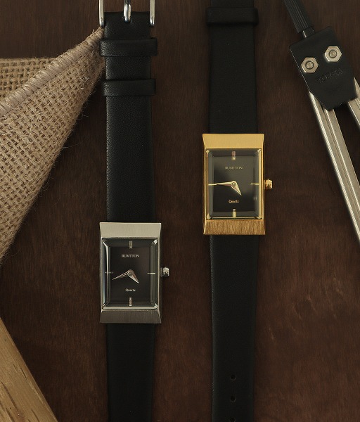 Grid leather watch (그리드 레더 워치) Black