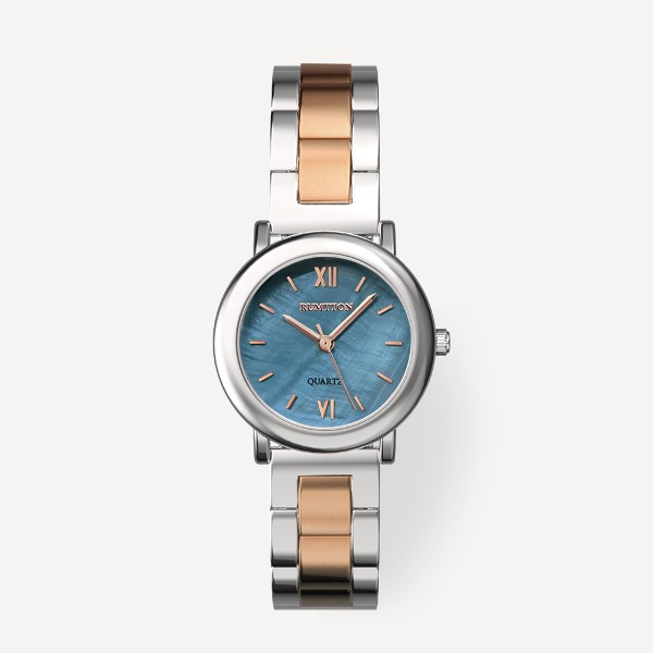 Mare metal watch (마레 메탈 워치) Blue Rose Gold combi
